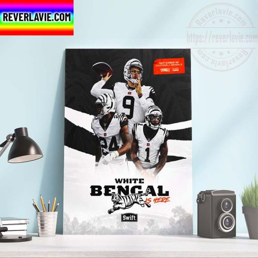 NFL Cincinnati Bengals White Bengal Is Here Home Decor Poster Canvas