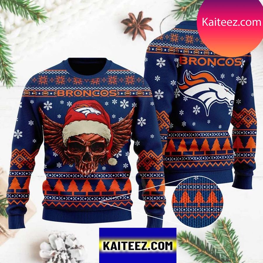 NFL Denver Broncos Christmas Skull Xmas Ugly Sweater