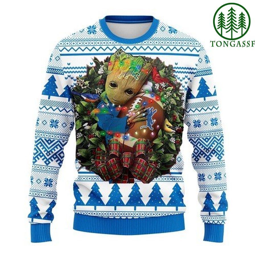 Nfl Detroit Lions Groot Hug Christmas Ugly Sweater