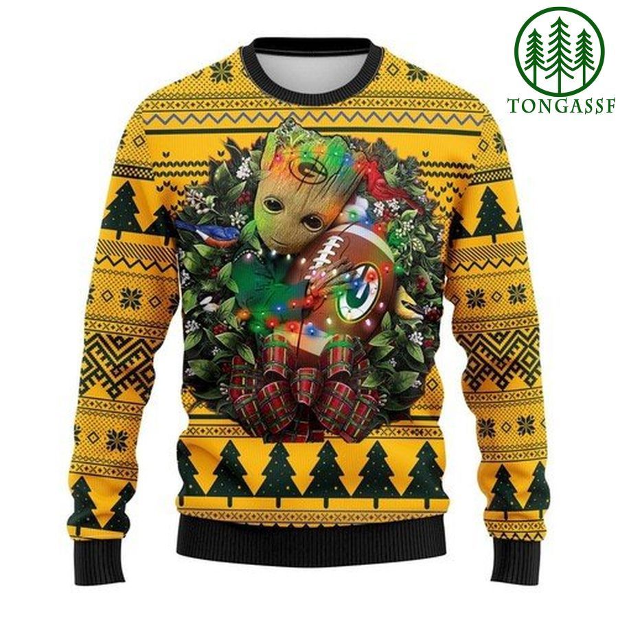 Nfl Green Bay Packers Groot Hug Christmas Ugly Sweater
