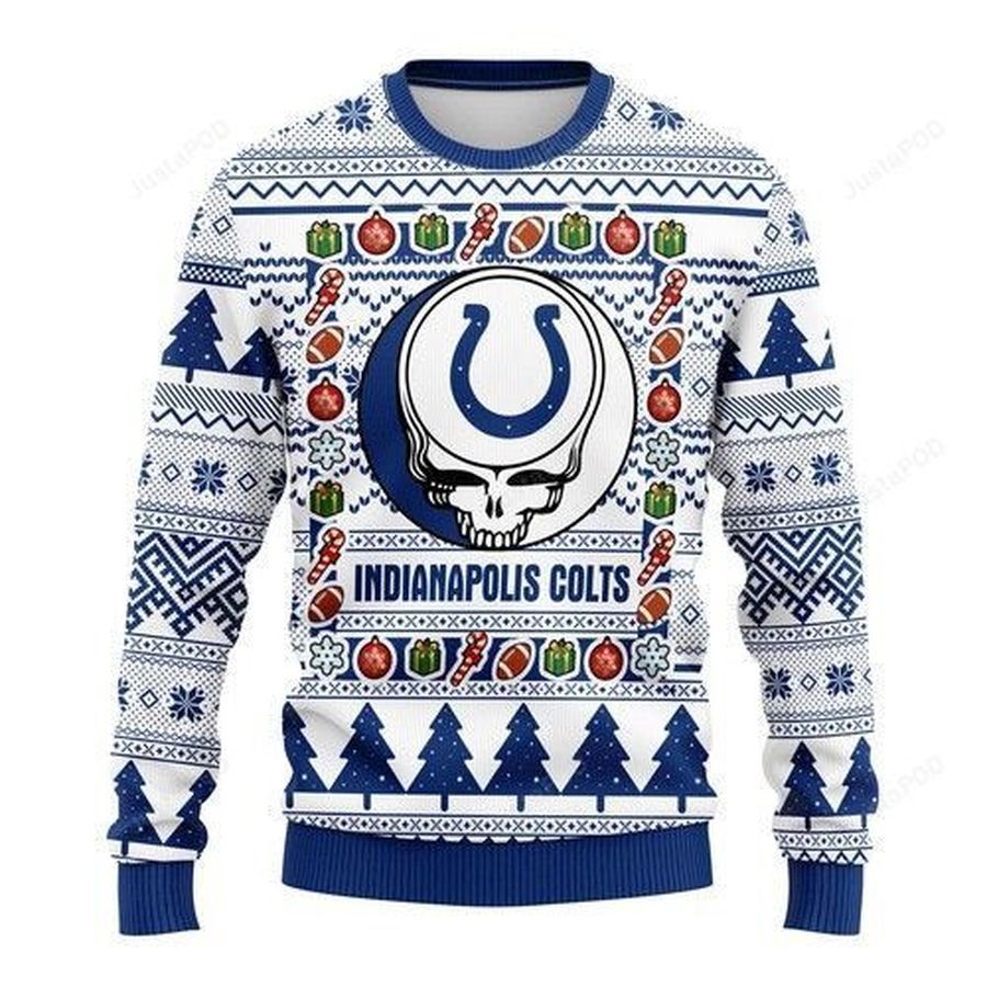 Nfl Indianapolis Colts Grateful Dead Ugly Christmas Sweater All Over