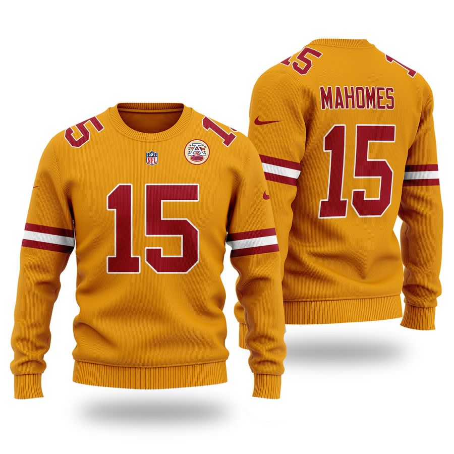 NFL KANSAS CITY CHIEFS Patrick Mahomes 15 classic Sweater