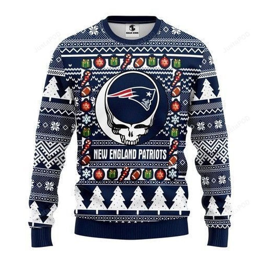 Nfl New England Patriots Grateful Dead Ugly Christmas Sweater All