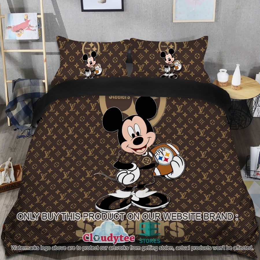 NFL Pittsburgh Steelers Mickey Louis Vuitton Brown Bedding Set – LIMITED EDITION