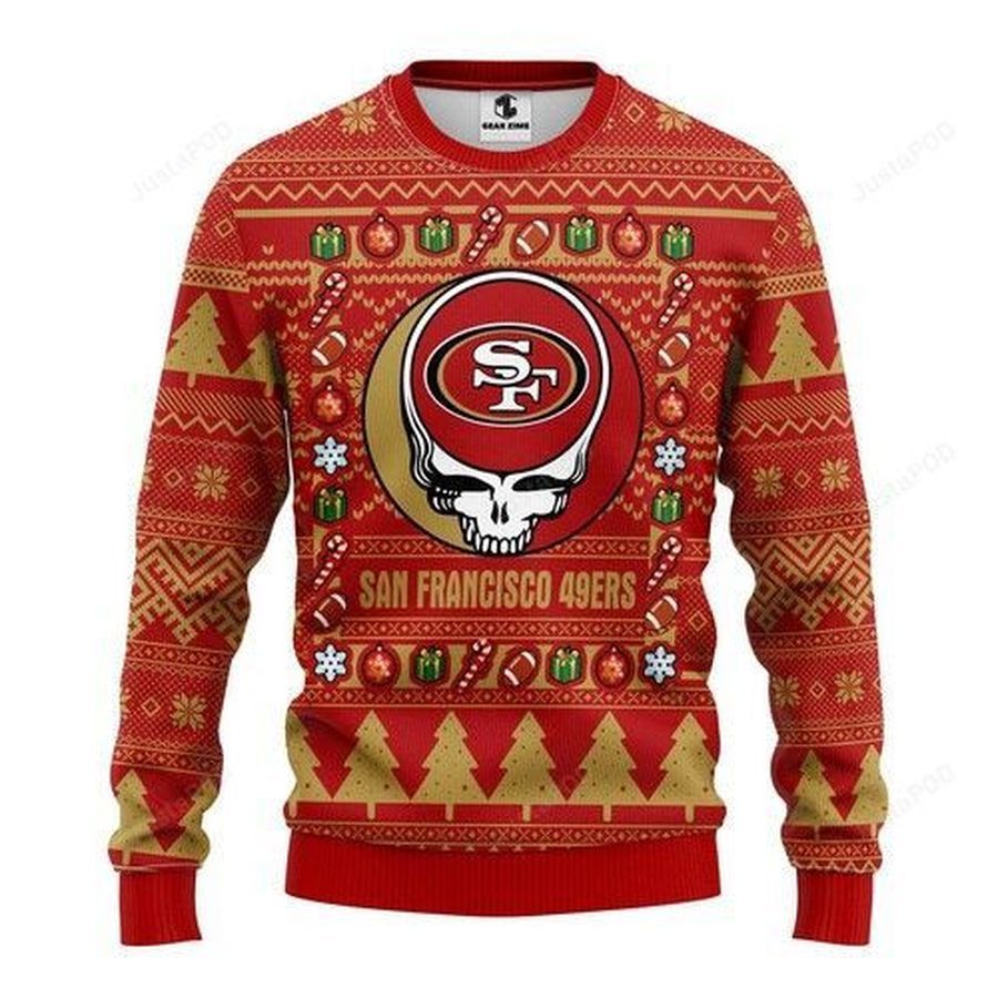 FOCO San Francisco 49ers NFL Mens Dear Santa Light Up Sweater