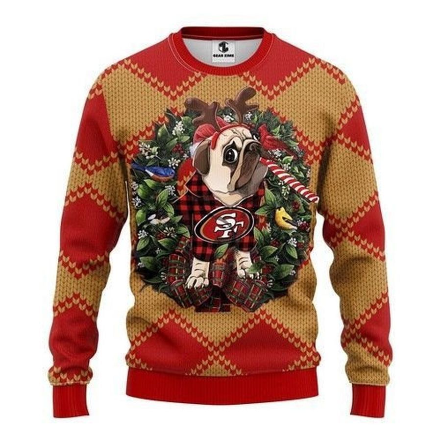 Nfl San Francisco 49ers Pug Dog Ugly Christmas Sweater All