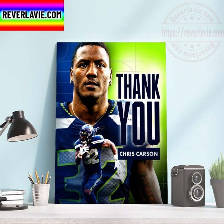 NFL Seattle Seahawks Thank You Chris Carson Home Decor Poster Canvas