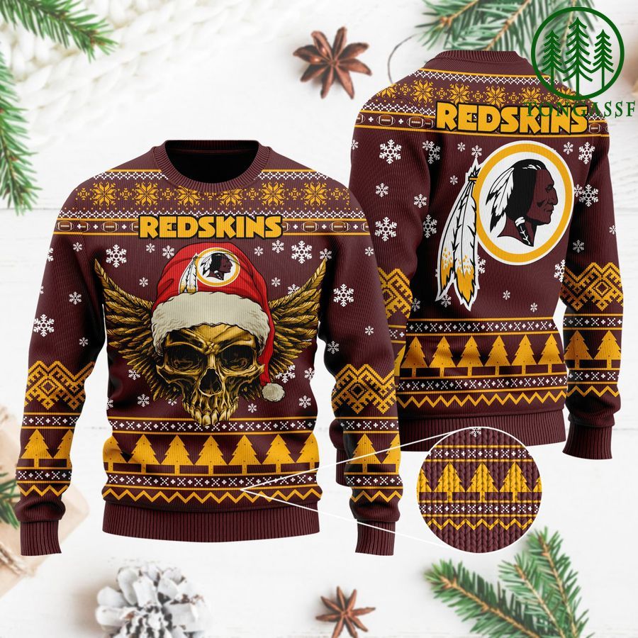 NFL Washington Redskins Golden Skull Christmas Ugly Sweater