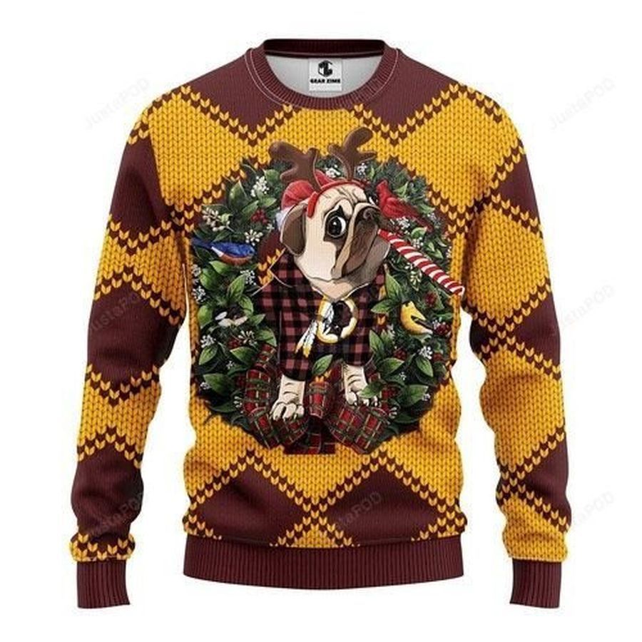 Nfl Washington Redskins Pug Dog Ugly Christmas Sweater All Over