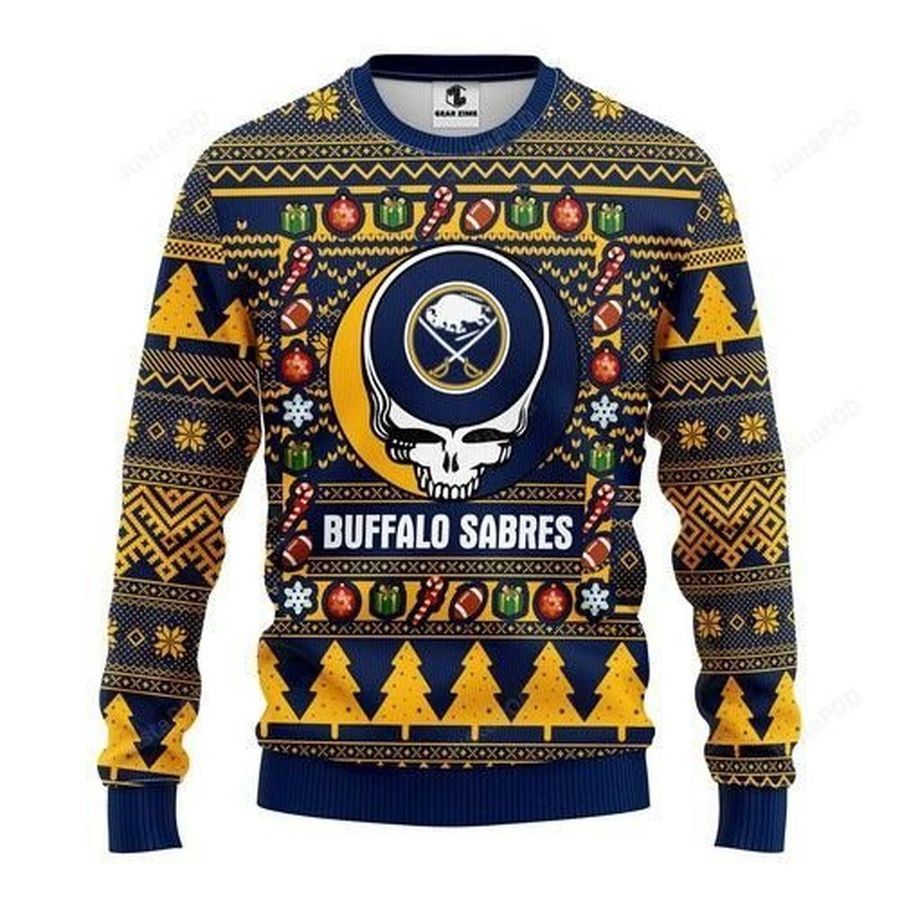Nhl Buffalo Sabres Grateful Dead Ugly Christmas Sweater All Over