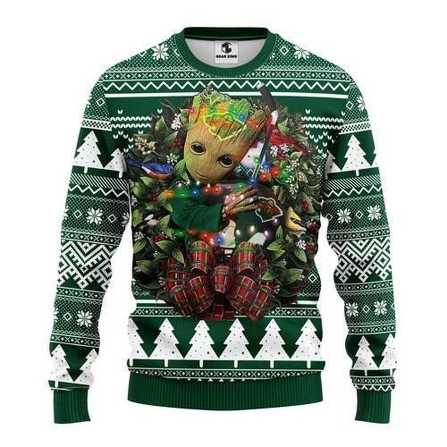 Nhl Minnesota Wild Groot Hug Ugly Christmas Sweater All Over