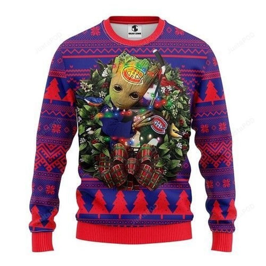 Nhl Montreal Canadiens Groot Hug Ugly Christmas Sweater All Over