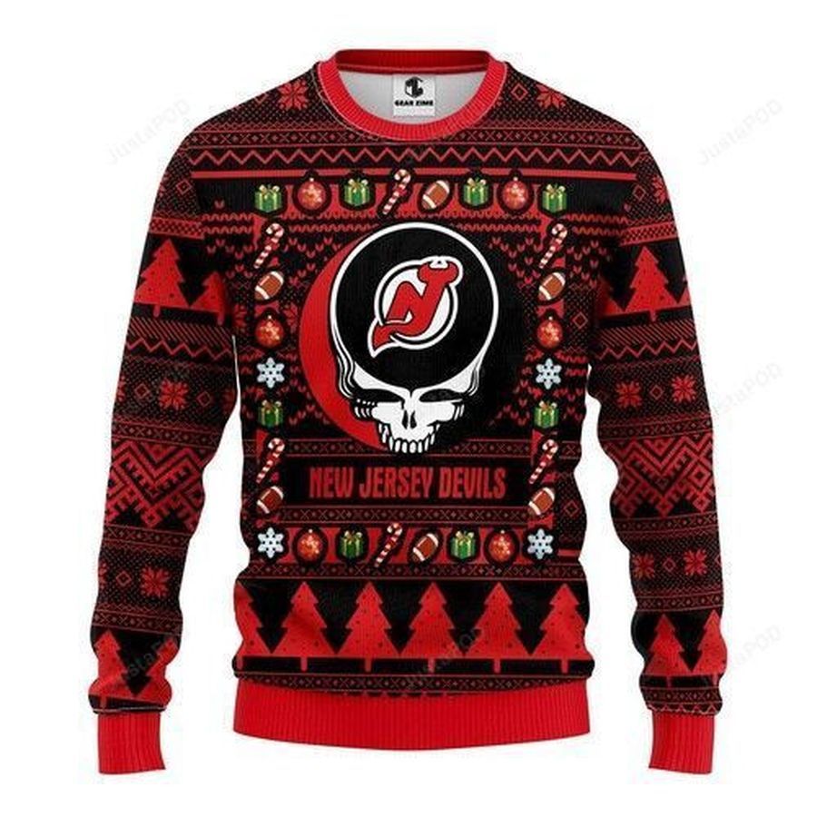 Nhl New Jersey Devils Grateful Dead Ugly Christmas Sweater All