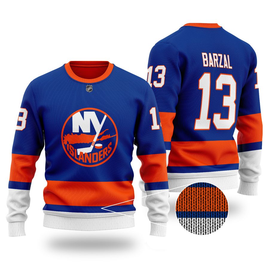 NHL NEW YORK ISLANDERS Barzal 13 navy and orange sweater