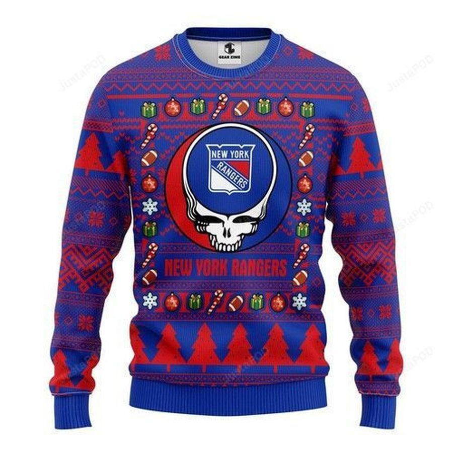 Nhl New York Rangers Grateful Dead Ugly Christmas Sweater All