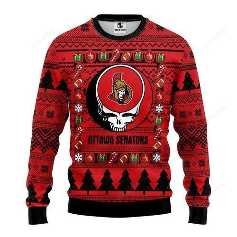 Nhl Ottawa Senators Grateful Dead Ugly Christmas Sweater All Over