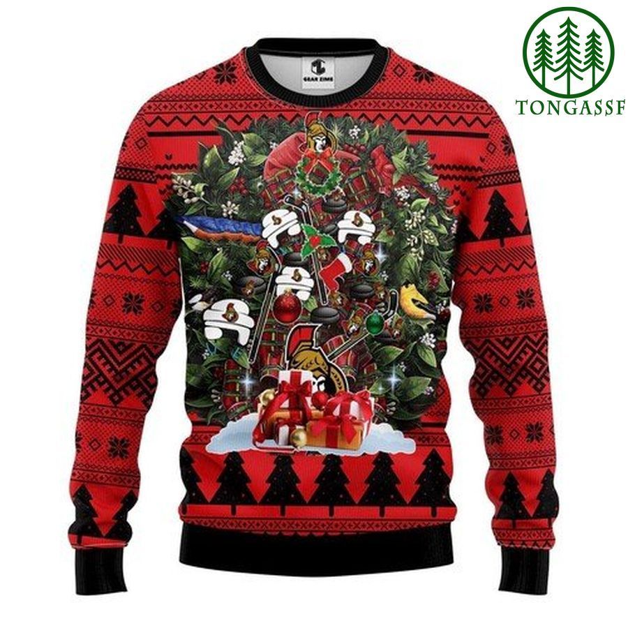 Nhl Ottawa Senators Tree Christmas Ugly Sweater