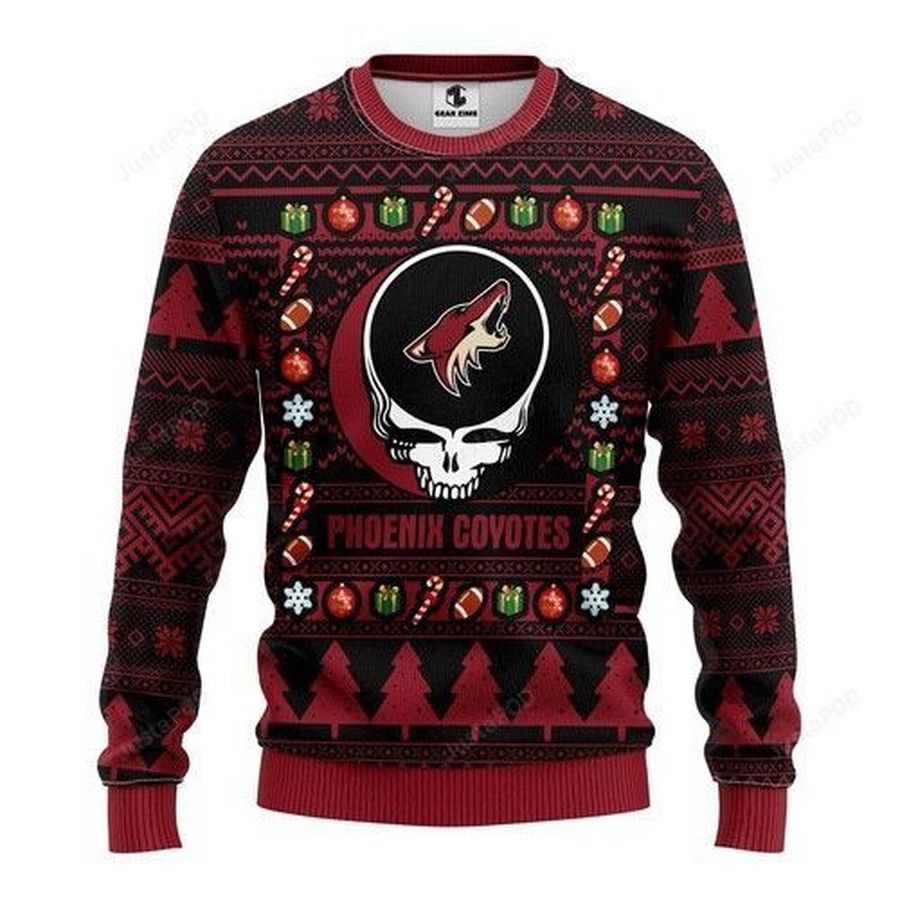 Nhl Phoenix Coyotes Grateful Dead Ugly Christmas Sweater All Over