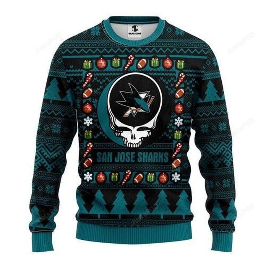 Nhl San Jose Sharks Grateful Dead Ugly Christmas Sweater All