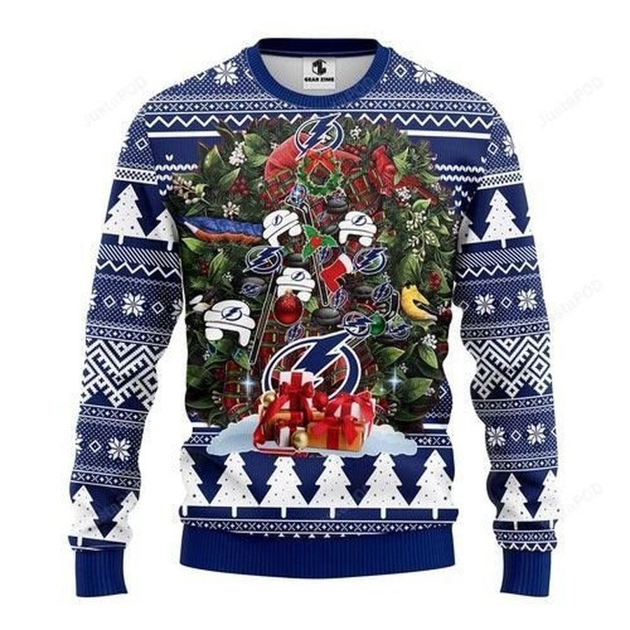 Nhl Tampa Bay Lightning Tree Ugly Christmas Sweater All Over