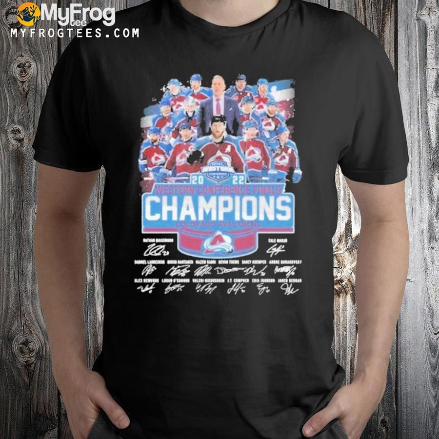 Nhl western conference finals champions 2022 Colorado avalanche signatures shirt