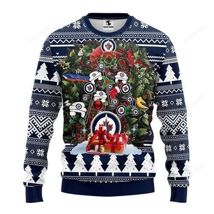 Nhl Winnipeg Jets Tree Christmas Ugly Christmas Sweater All Over