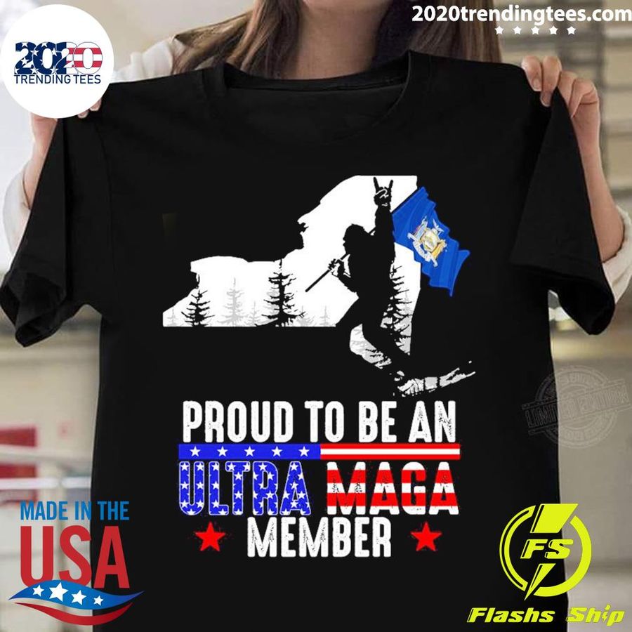 Nice new York America Bigfoot Proud To Be An Ultra Maga Member T-shirt