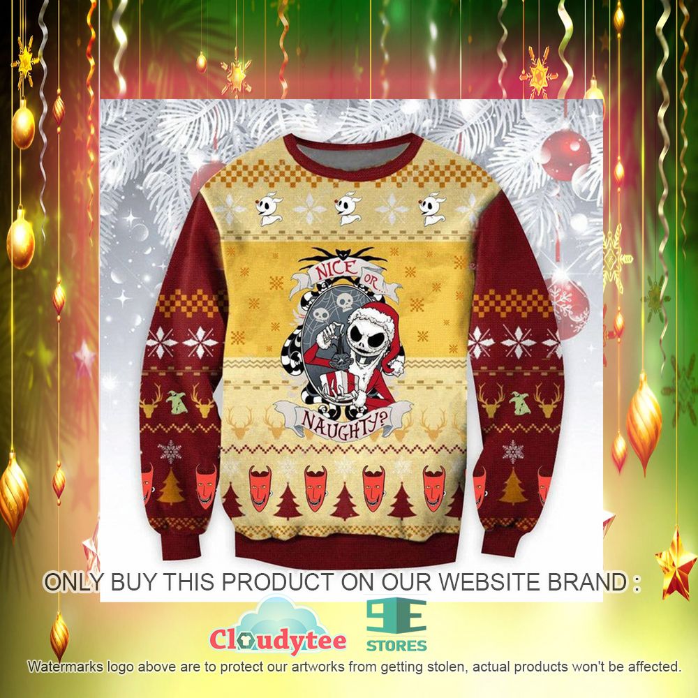 Nice of Naughty Jack Skellington Ugly Christmas Sweater – LIMITED EDITION