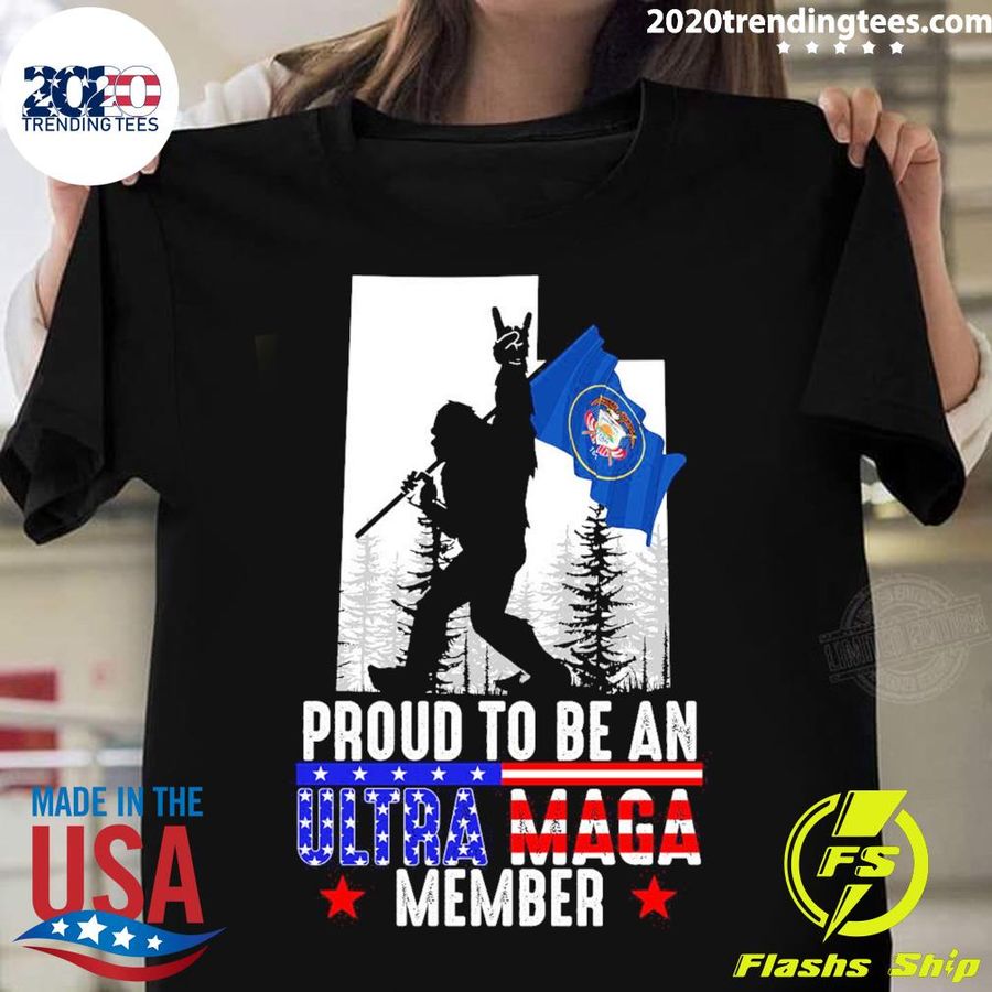 Nice utah America Bigfoot Proud To Be An Ultra Maga Member T-shirt