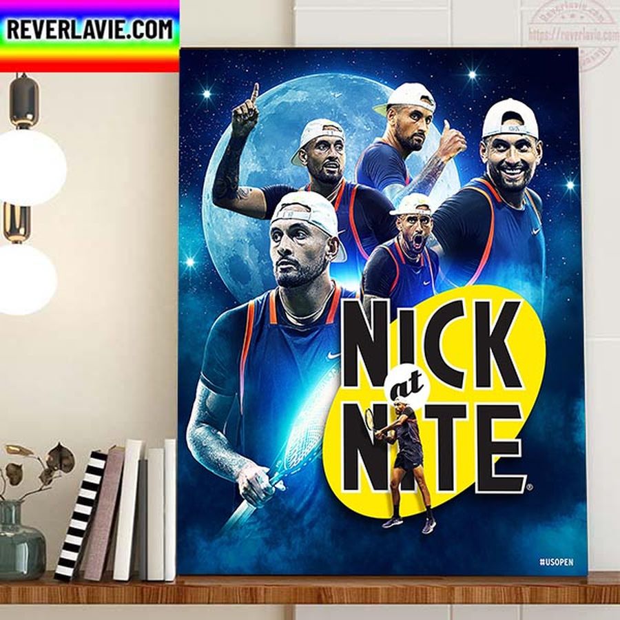 Nicholas Kyrgios Nick At Nite In US Open Tennis Home Decor Poster Canvas Poster