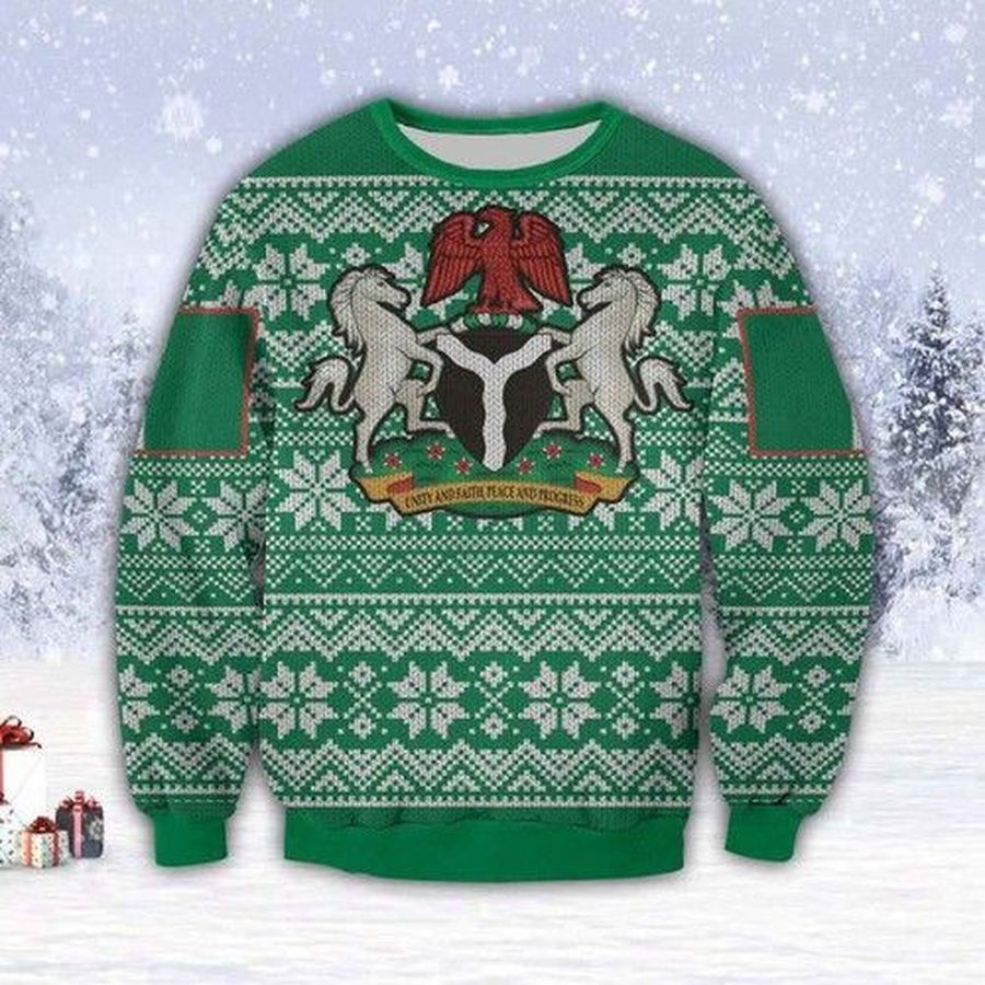 Nigeria Ugly Christmas Sweater All Over Print Sweatshirt Ugly Sweater