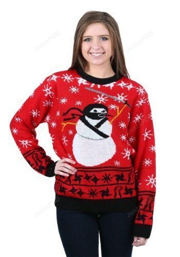 Ninja Snowman Ugly Christmas Sweater, Ugly Sweater, Christmas Sweaters, Hoodie, Sweater
