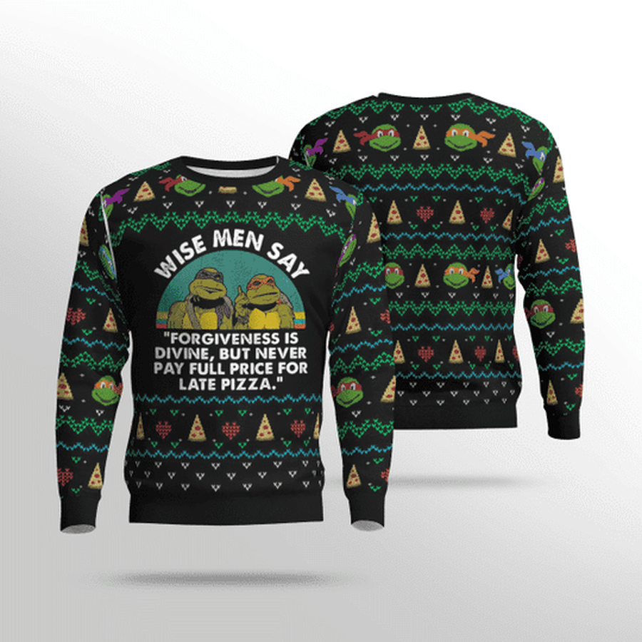 Ninja Turtles Wise Men Say Ugly Christmas Sweater All Over.png