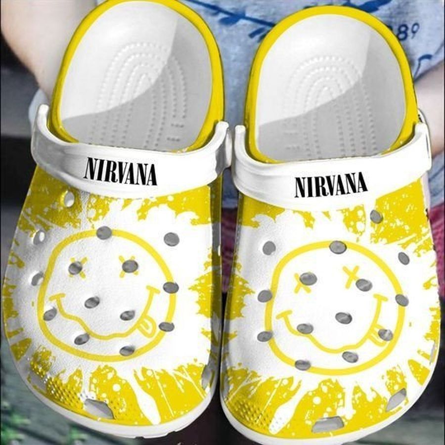 Nirvana Rock Band Music Gift Rubber Crocs Crocband Clogs, Comfy Footwear