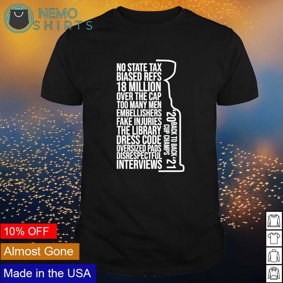 No state tax biased refs 18 million over the cap too many men shirt