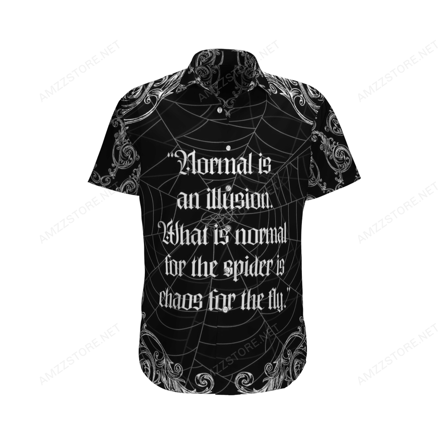Normal Is An Illusion spiderweb black Hawaiian Shirt.png