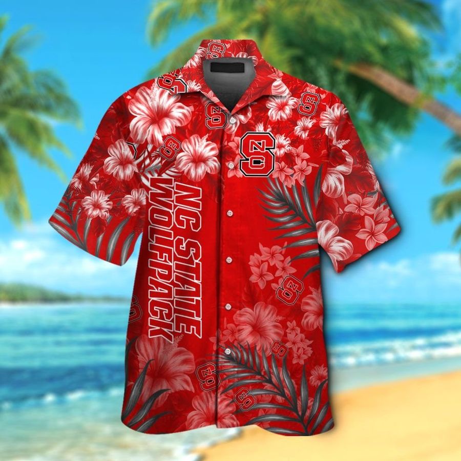 North Carolina State Wolfpack Short Sleeve Button Up Tropical Aloha Hawaiian Shirts For Men Women Shirt