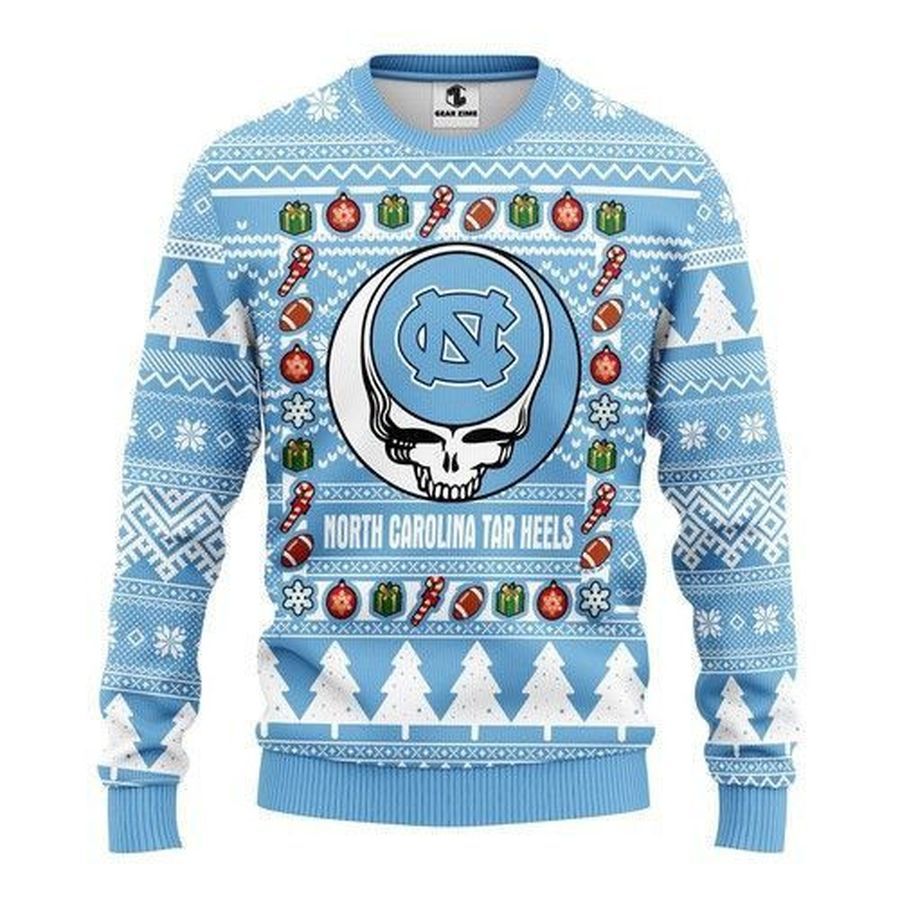 North Carolina Tar Heels Grateful Dead Ugly Christmas Sweater All