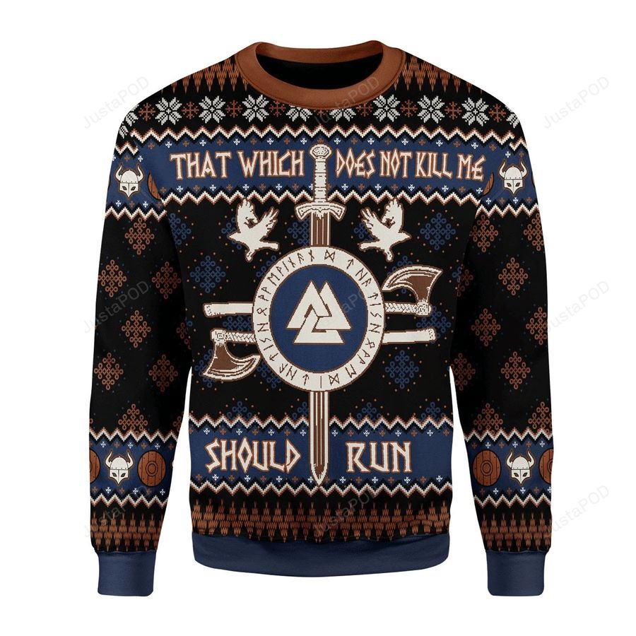 Not Kill Me Should Run Viking Mythology Ugly Christmas Sweater, All Over Print Sweatshirt, Ugly Sweater, Christmas Sweaters, Hoodie, Sweater