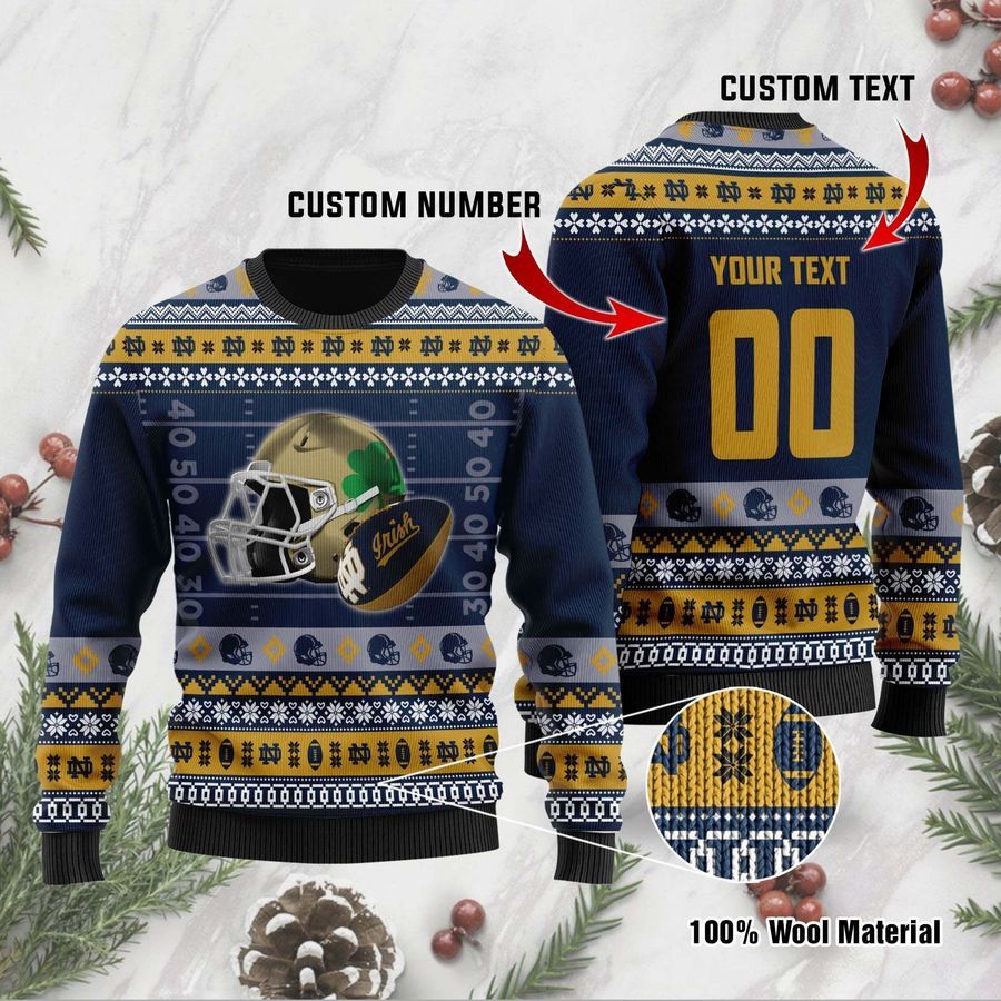 Notre Dame Fighting Irish Christmas Custom Ugly Christmas Sweater Ugly