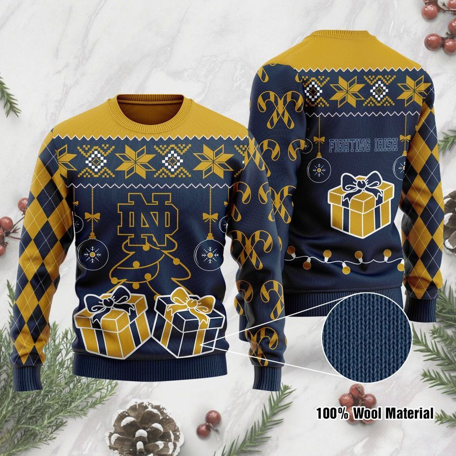 Notre Dame Fighting Irish Funny Ugly Christmas Sweater Ugly Sweater