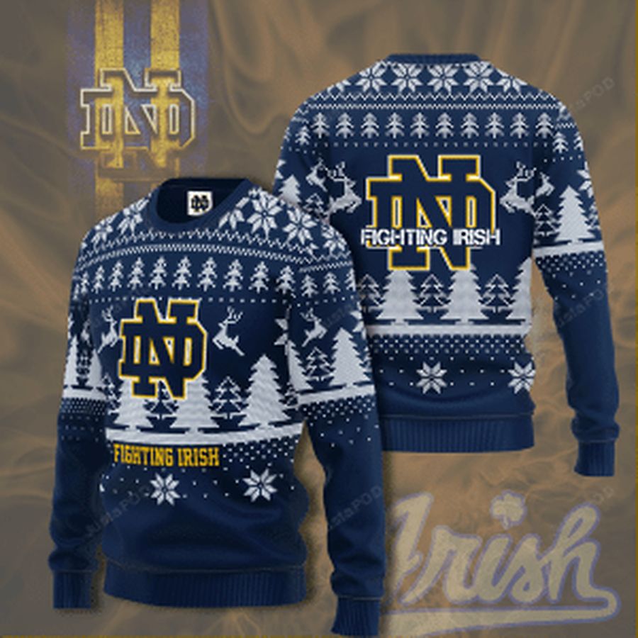 Notre Dame Fighting Irish Ugly Christmas Sweater All Over Print