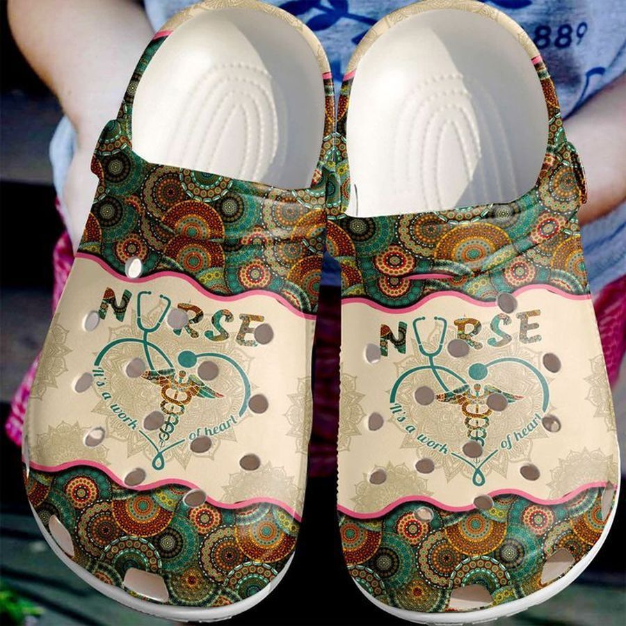 Nurse A Work Of Heart Sku 1654 Crocs Crocband Clog Comfortable For Mens Womens Classic Clog Water Shoes
