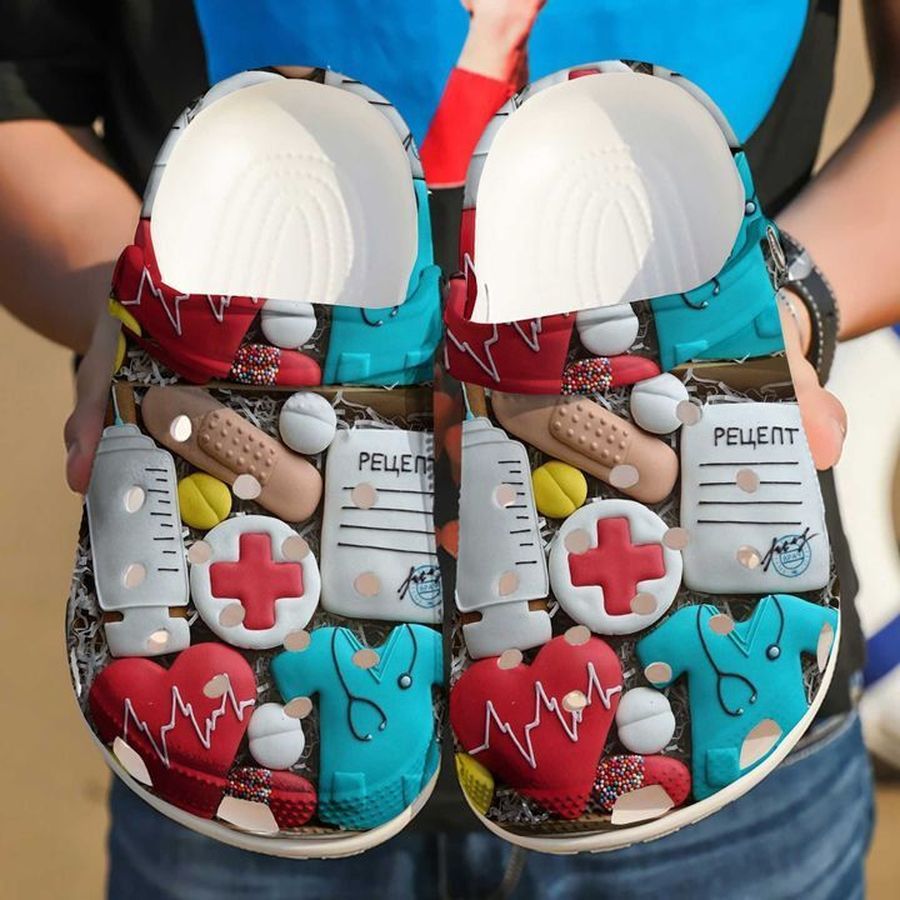 Nurse Heart Crocs Clog Shoes