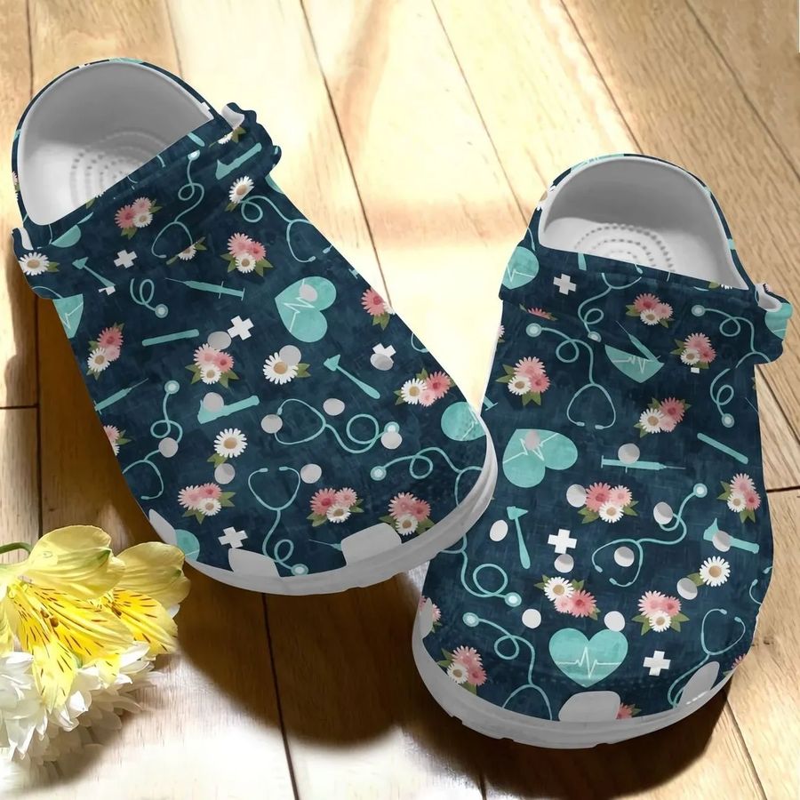 Nurse Personalize Clog Custom Crocs Fashionstyle Comfortable For Women Men Kid Print 3D Whitesole Nurse Pattern