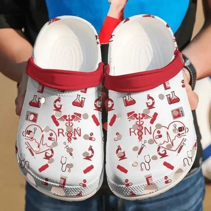 Nurse Red Symbols Pattern Crocs Crocband Clog Shoes For Men Women