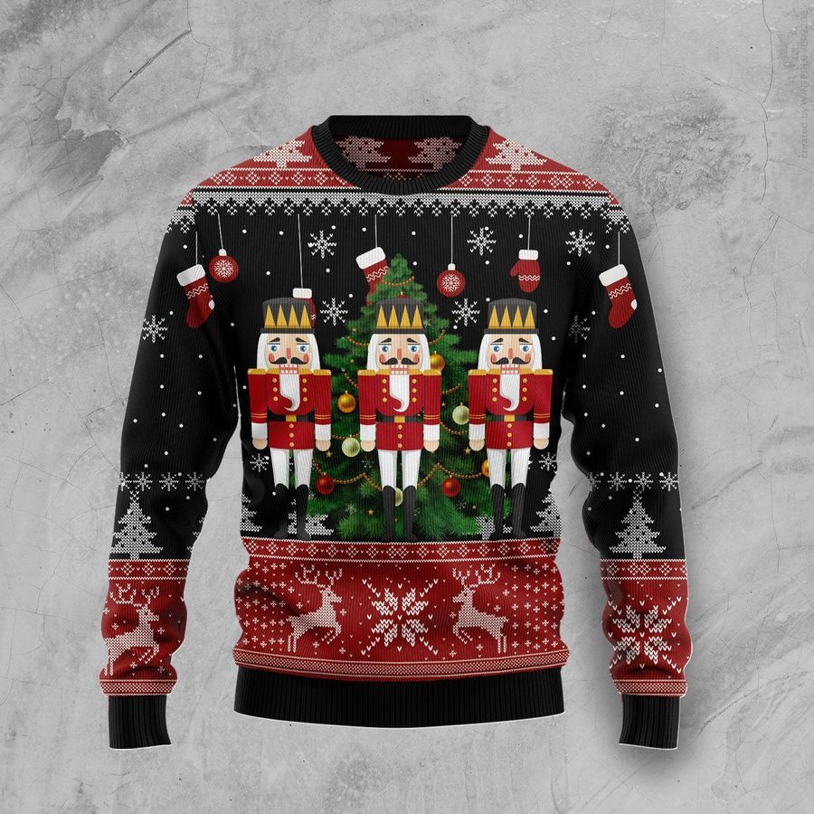 Nutcracker Christmas Tree Ugly Christmas Sweater All Over Print Sweatshirt