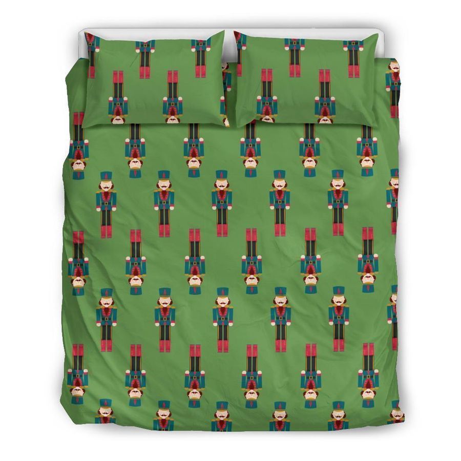 Nutcracker Green Pattern Print Duvet Cover Bedding Set