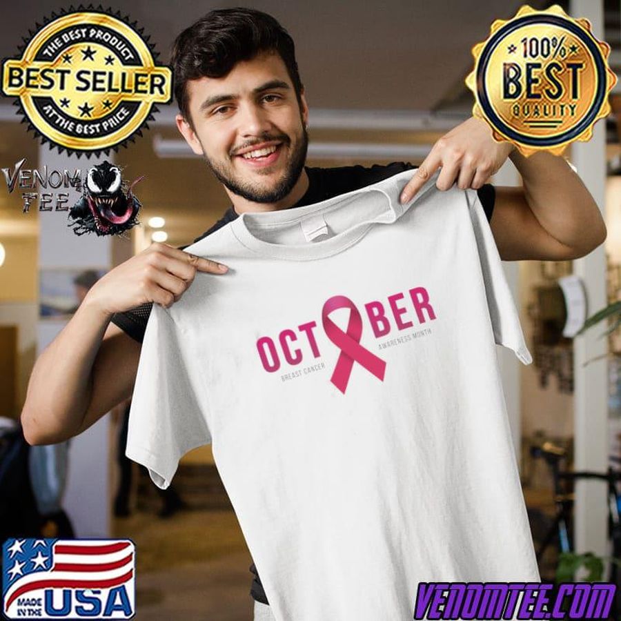 October pink ribbon breast cancer awareness classic shirt