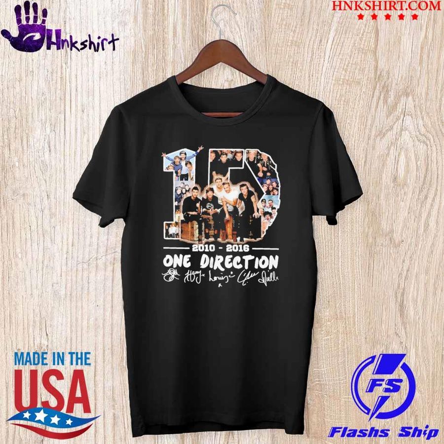 Official 1D 6 Year 2010 2016 One Direction signatures shirt